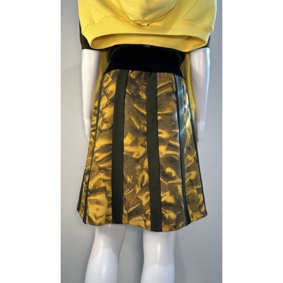 Y2K  EVA GERMAIN PARIS Unique Pattern black elastic High Waisted Skirt France - Picture 5 of 16